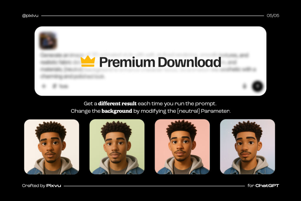 3D Cartoon Avatar AI ChatGPT Prompt