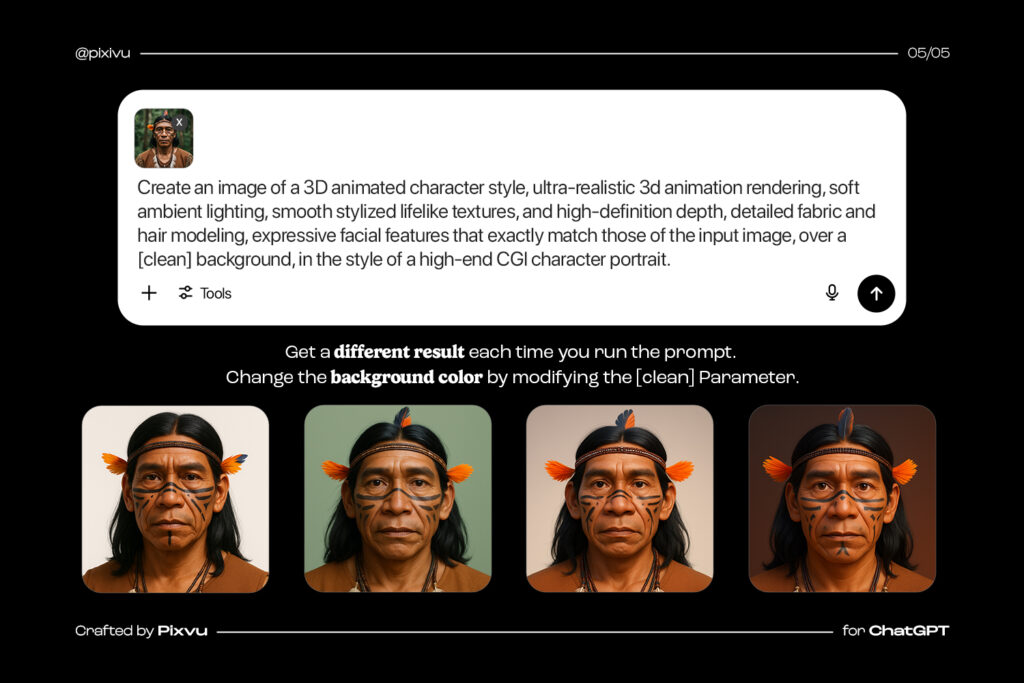 Free Realistic 3D Cartoon Avatar AI ChatGPT Prompt