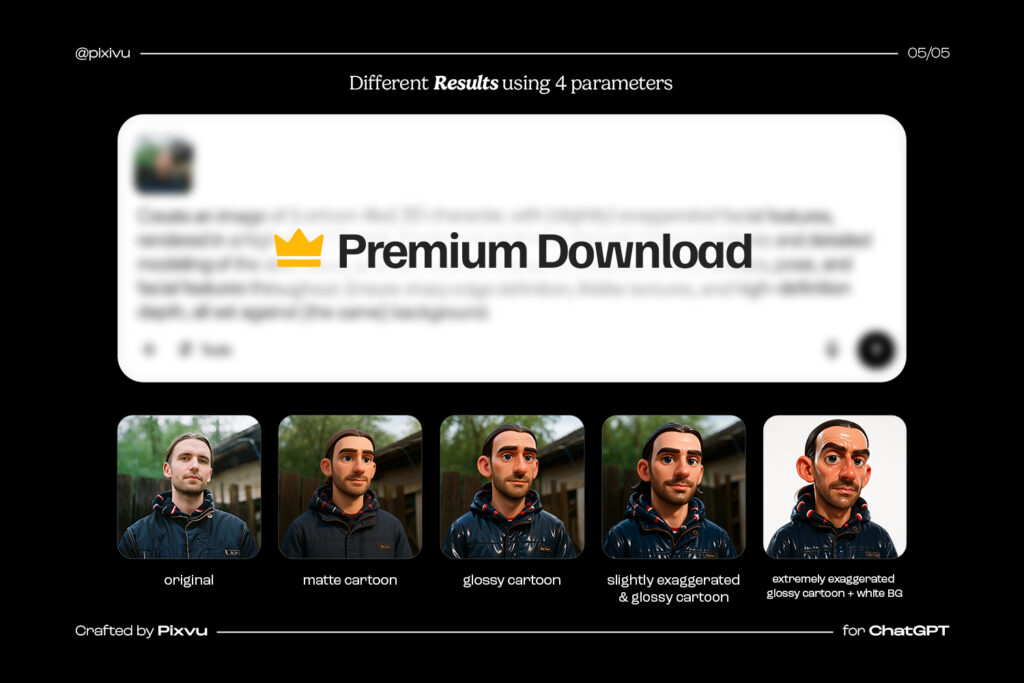 AI Glossy 3D Cartoon ChatGPT Prompt