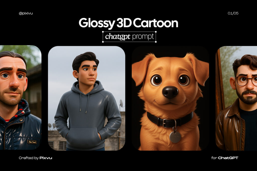Glossy 3D Cartoon ChatGPT AI Prompt
