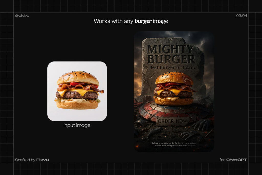AI Captain America Burger Poster ChatGPT Prompt