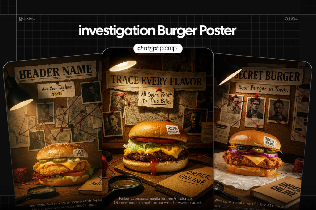 AI Investigation Burger Poster ChatGPT Prompt
