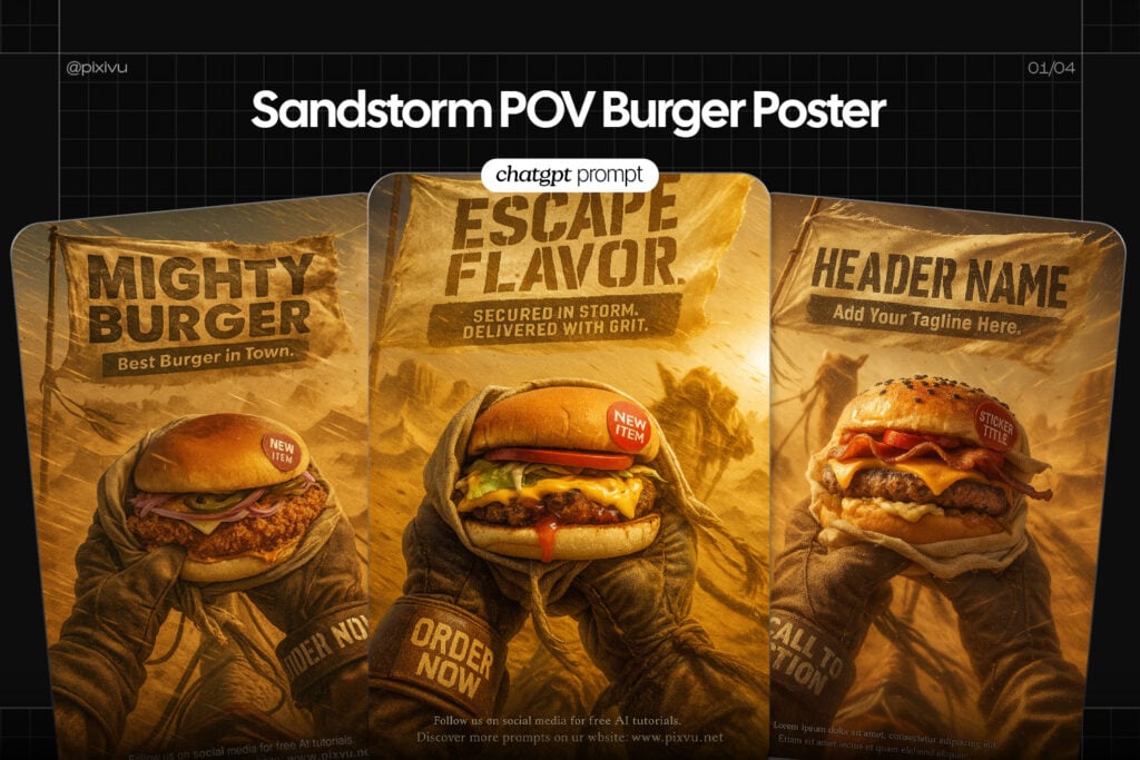 AI Sandstorm POV Burger Poster ChatGPT Prompt