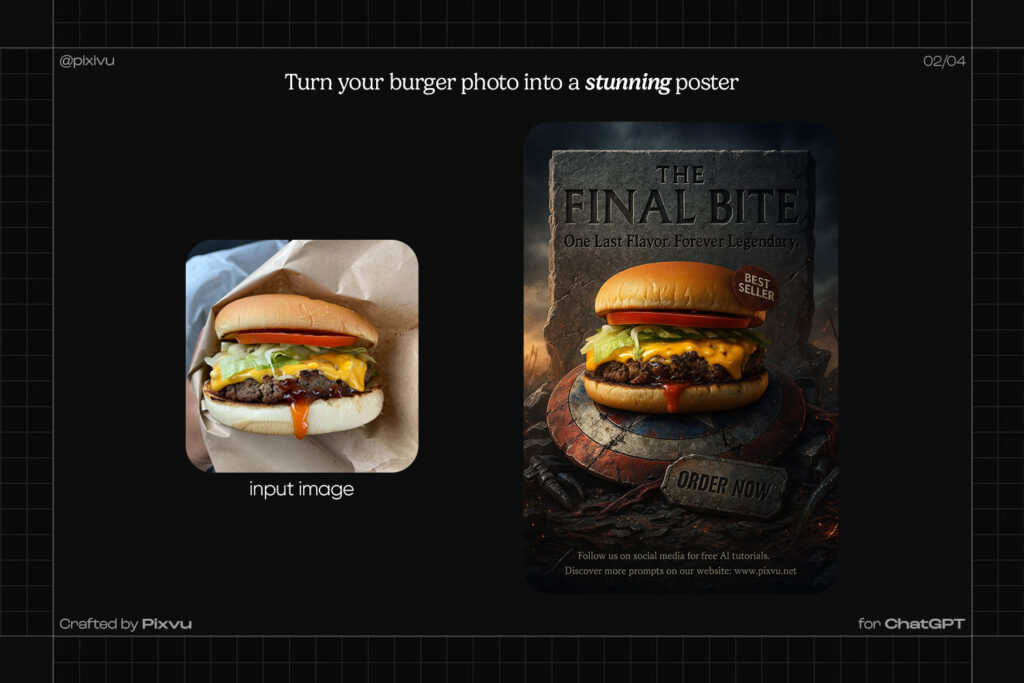 Captain America Burger Poster AI ChatGPT Prompt