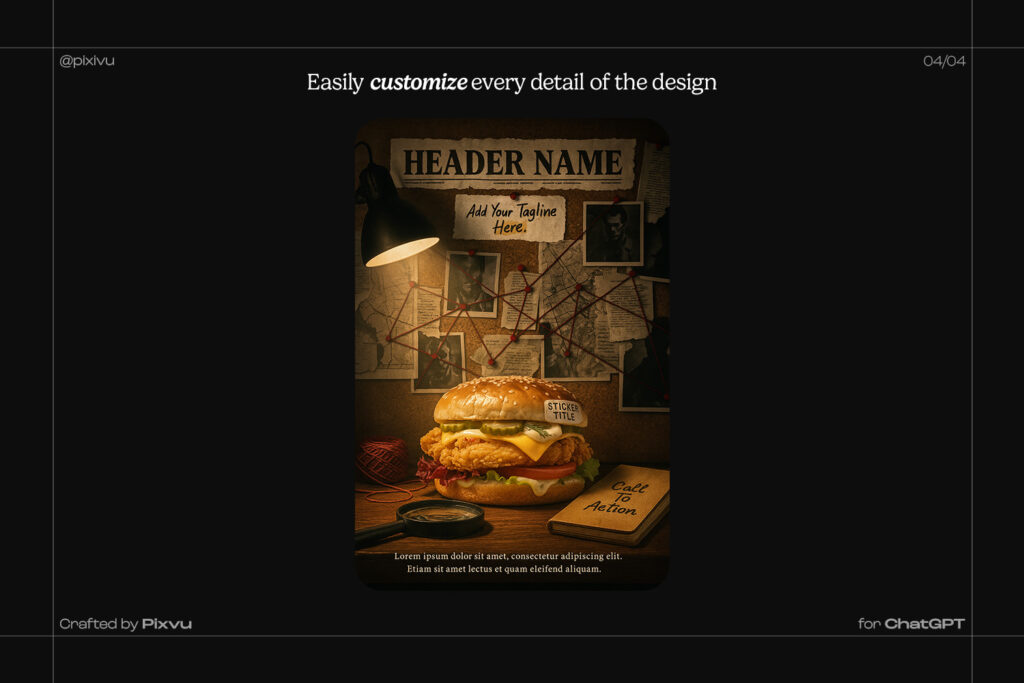 Investigation Burger Poster AI Prompt For ChatGPT