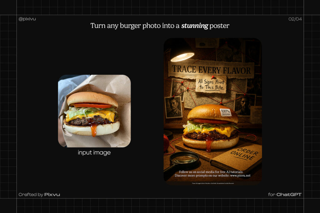 Investigation Burger Poster ChatGPT AI Prompt