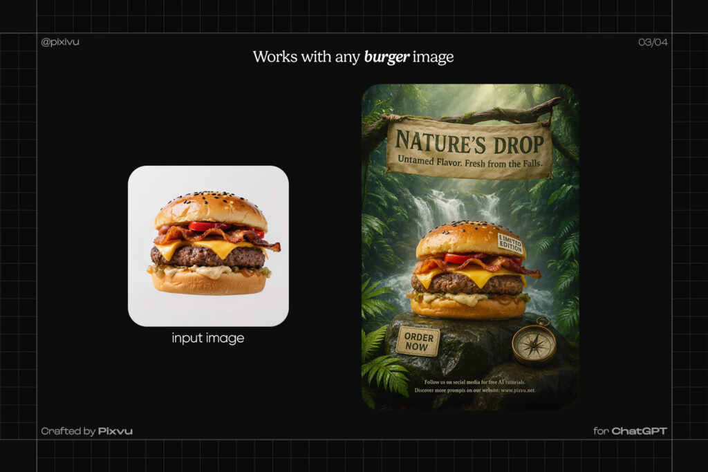 Jungle Burger Poster AI ChatGPT Prompt