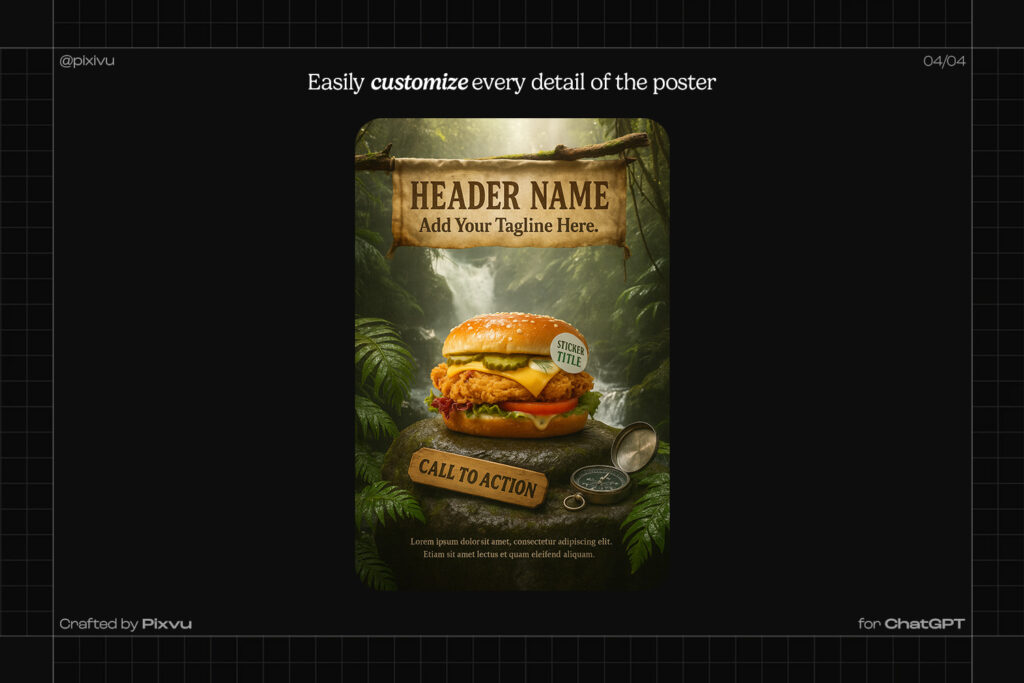 Jungle Burger Poster AI Prompt For ChatGPT
