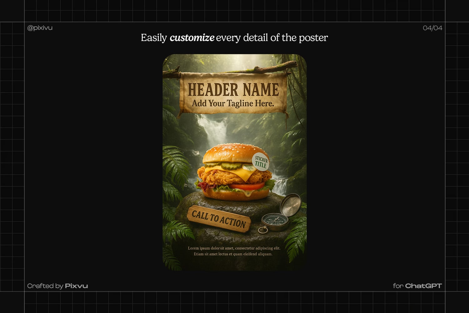 Jungle Burger Poster ChatGPT Prompt