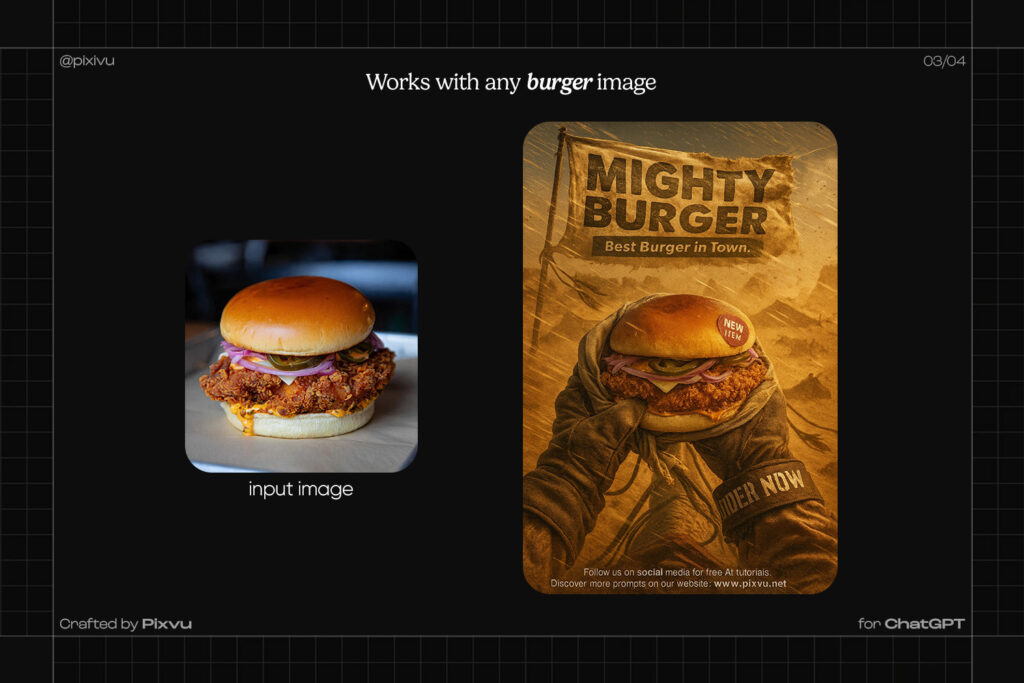 Sandstorm POV Burger Poster AI ChatGPT Prompt