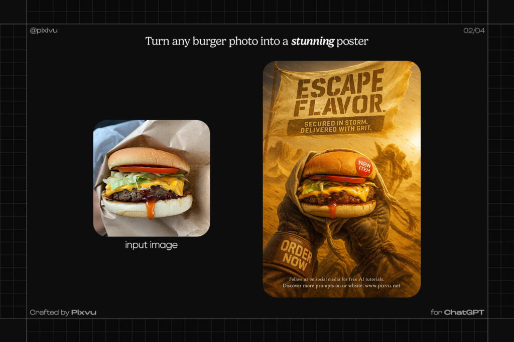 Sandstorm POV Burger Poster ChatGPT AI Prompt