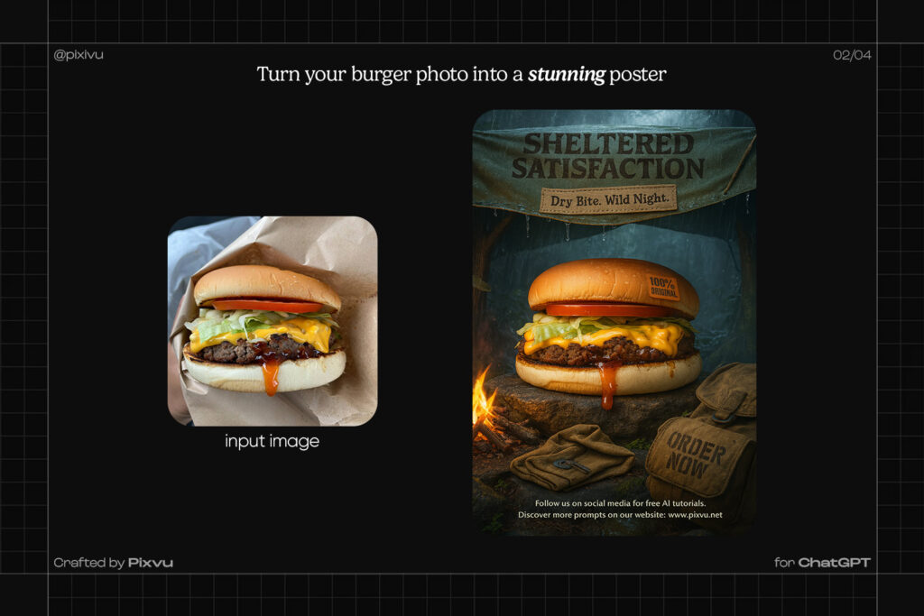 Shelter Burger Poster AI ChatGPT Prompt