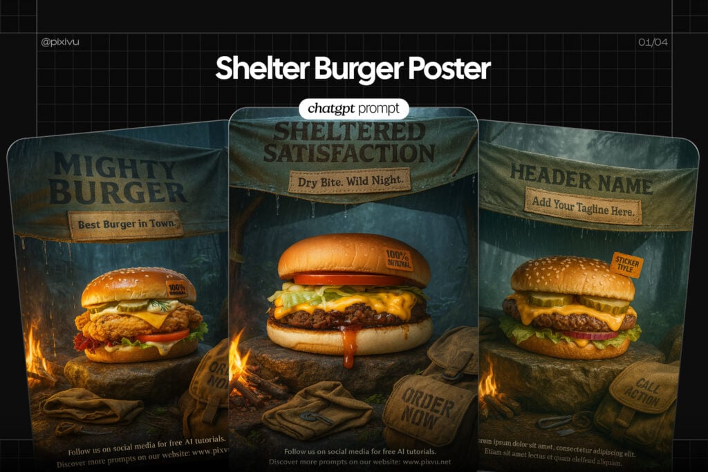 Shelter Burger Poster ChatGPT AI Prompt
