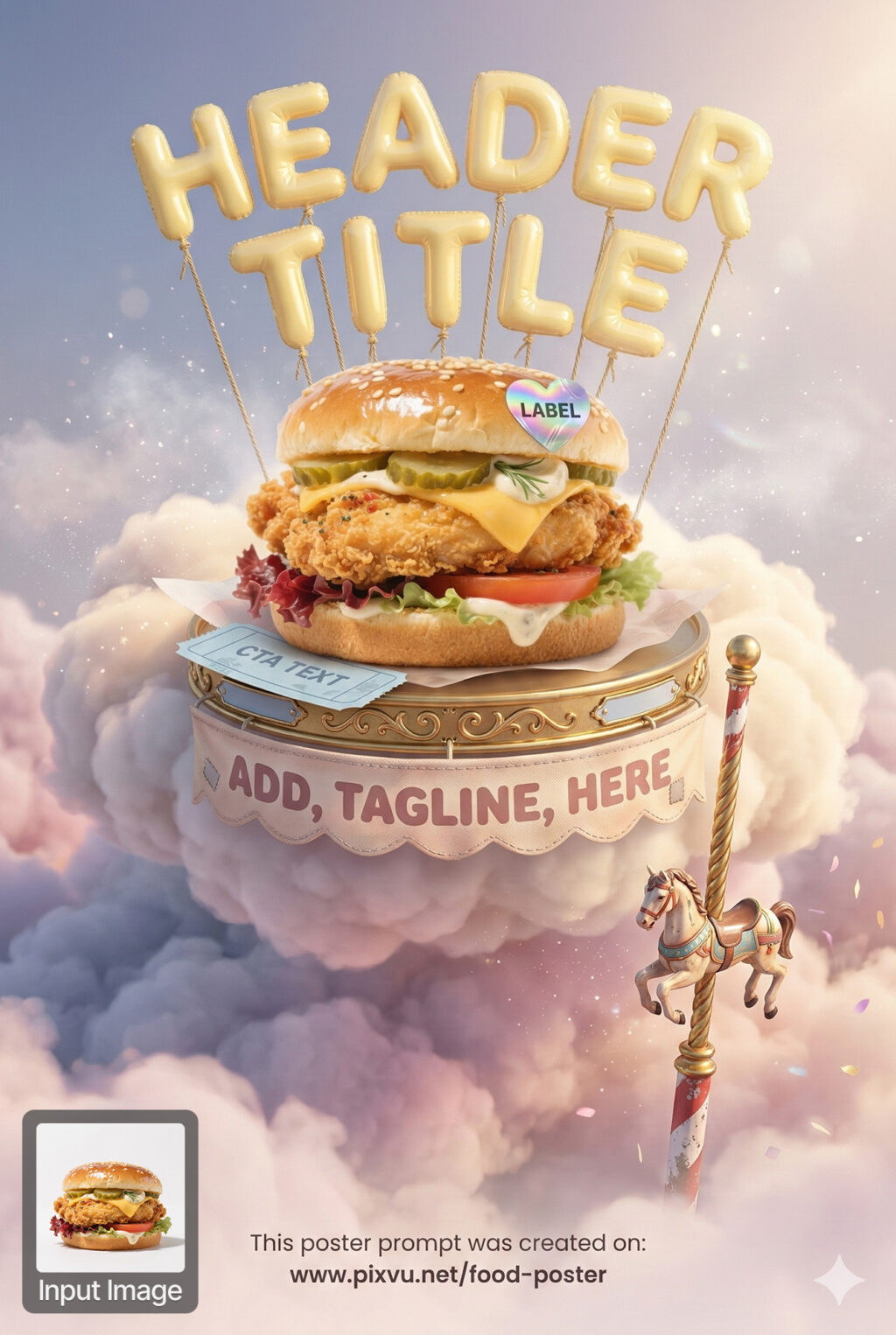 Fantasy Dreamscape Burger Poster AI Prompt _Fully-Customizable_