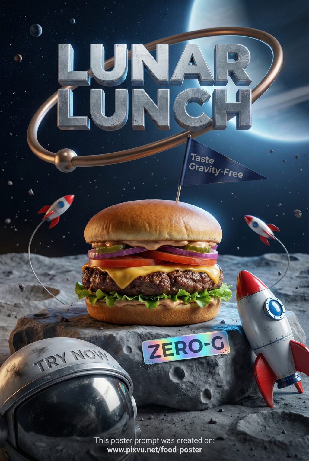 Striking Moon Burger Poster AI Prompt _Gemini-3-Pro-Image_
