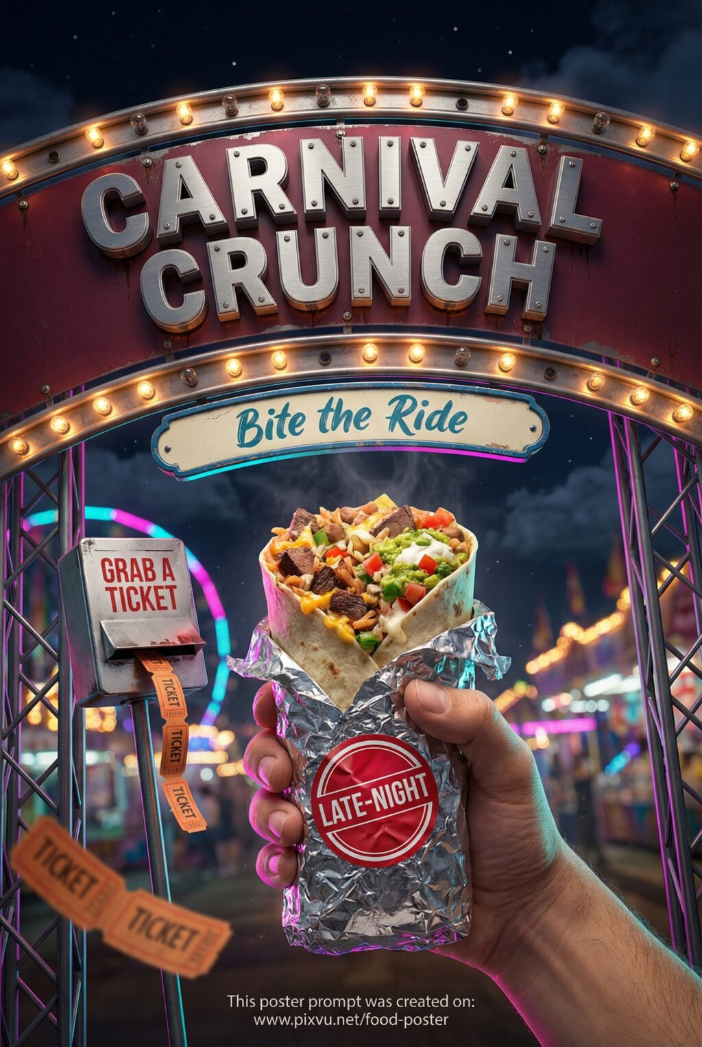 Vibrant Carnival Burrito Poster AI Prompt _Gemini-3-Pro-Image_