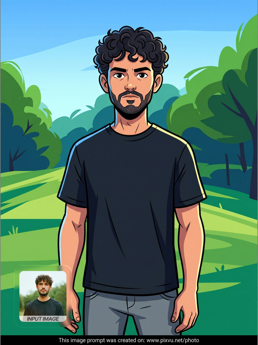 Bold Stylized Cartoon Portrait Effect AI Prompt _Gemini-Example-1_