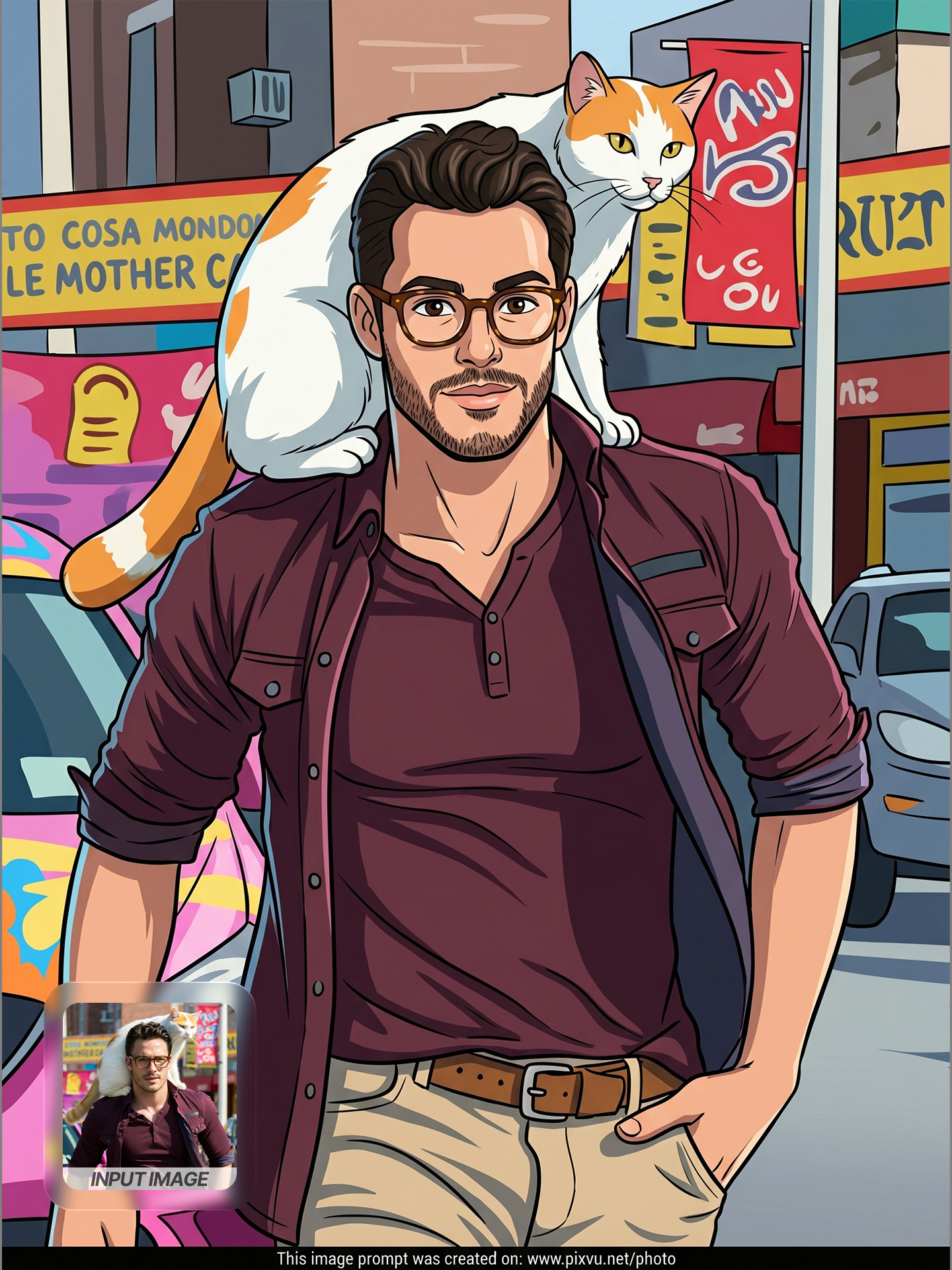 Bold Stylized Cartoon Portrait Effect AI Prompt