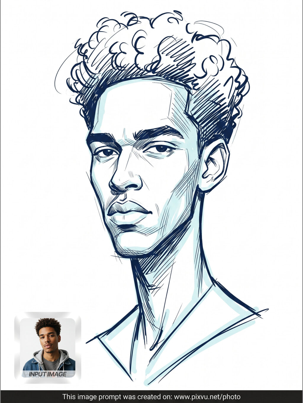 Digital Ink Sketch Caricature Portrait Effect AI Prompt _Gemini-Example-2_
