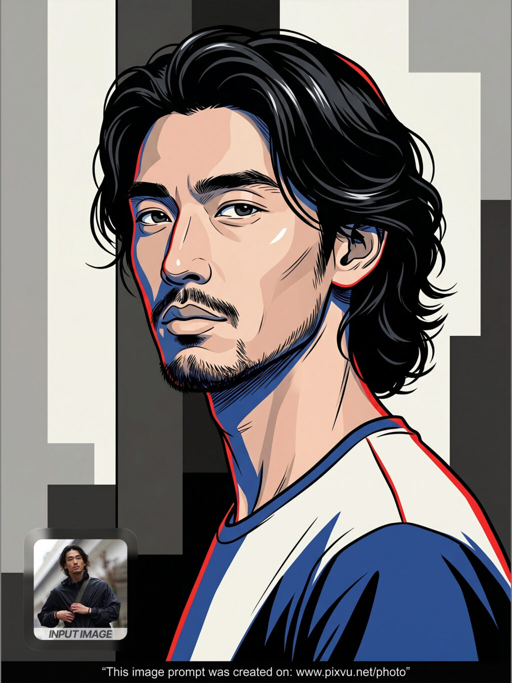 Editorial Inked Comic Cartoon Portrait AI Prompt _Gemini-Example-3_