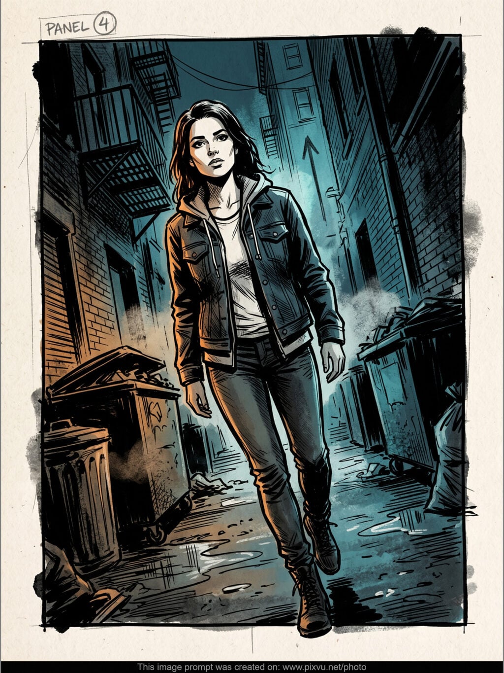 Free Gritty Noir Comic Panel AI Gemini Prompt _Gemini-Nano-Banana-2_