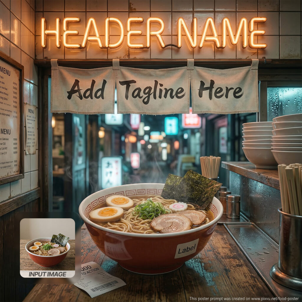 Late Night Tokyo Ramen Poster AI Prompt _Fully-Customizable_