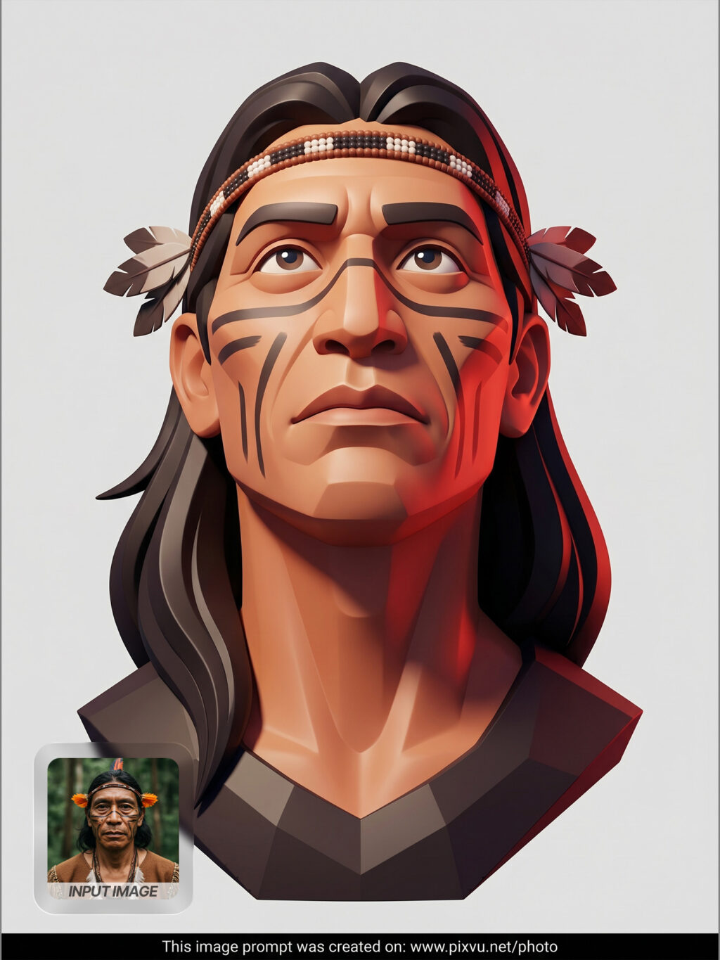 Sculpted 3D Character Bust Prompt For Gemini AI _Gemini-Example-3_