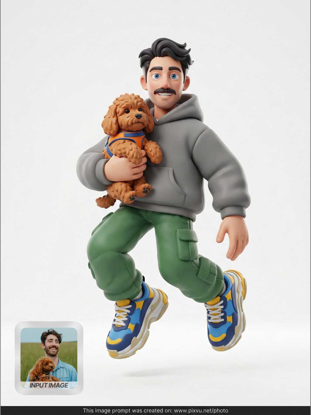 Streetwear 3D Cartoon Character Figure AI Prompt _Gemini-Example-1_