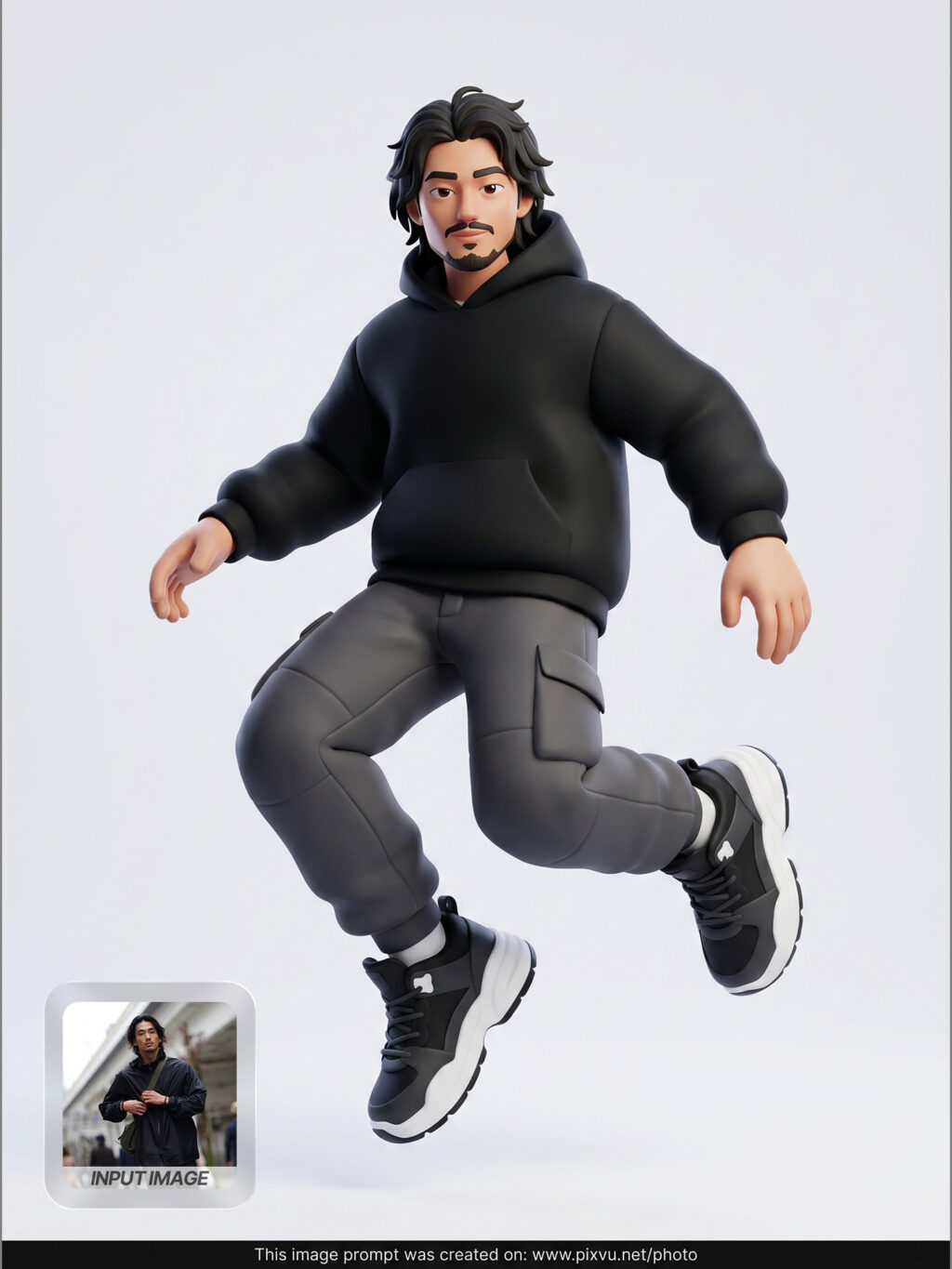 Streetwear 3D Cartoon Character Figure AI Prompt _Gemini-Example-3_