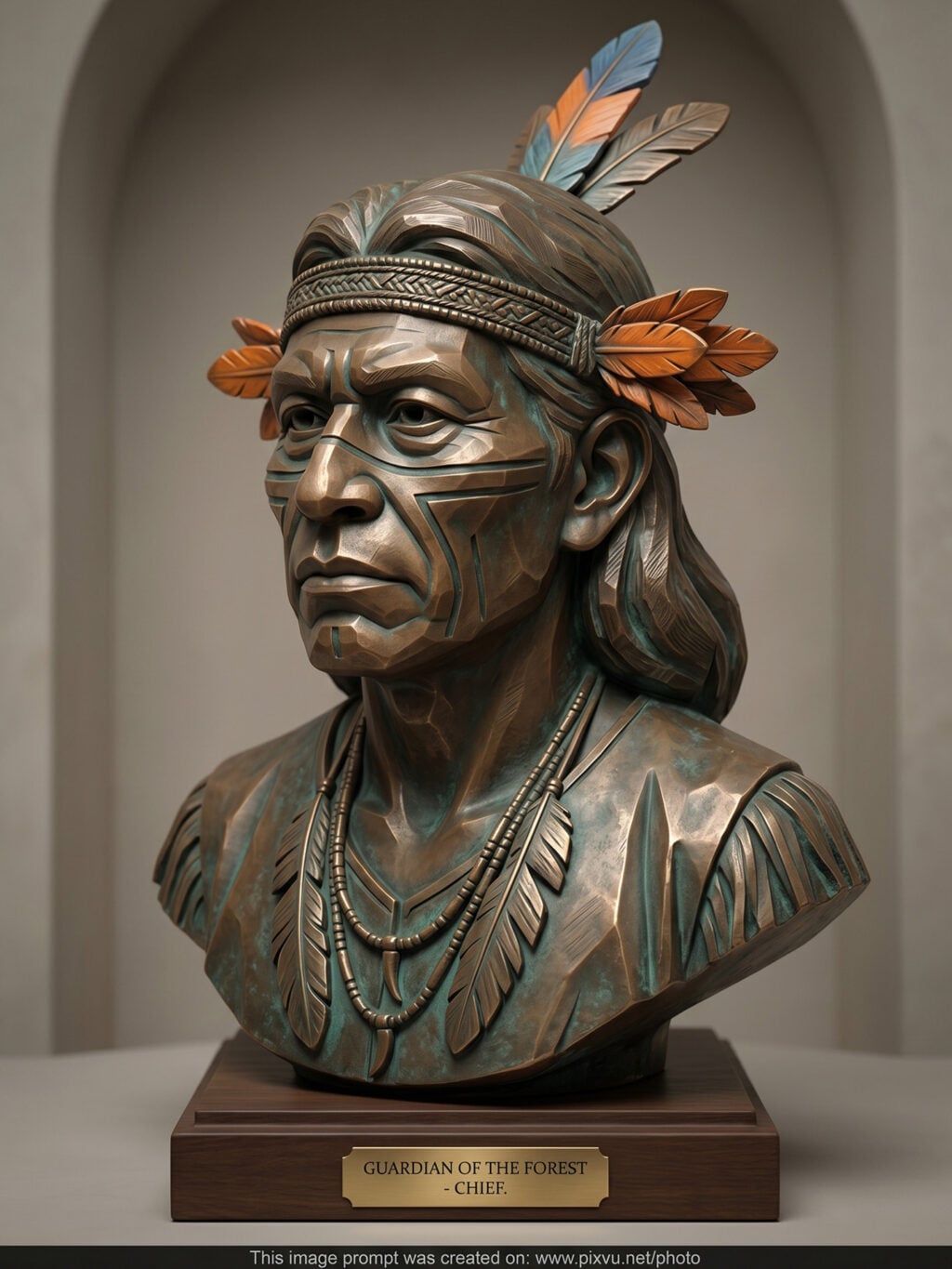 3D Bronze Patina Bust Portrait AI Prompt _Gemini-Nano-Banana-2_