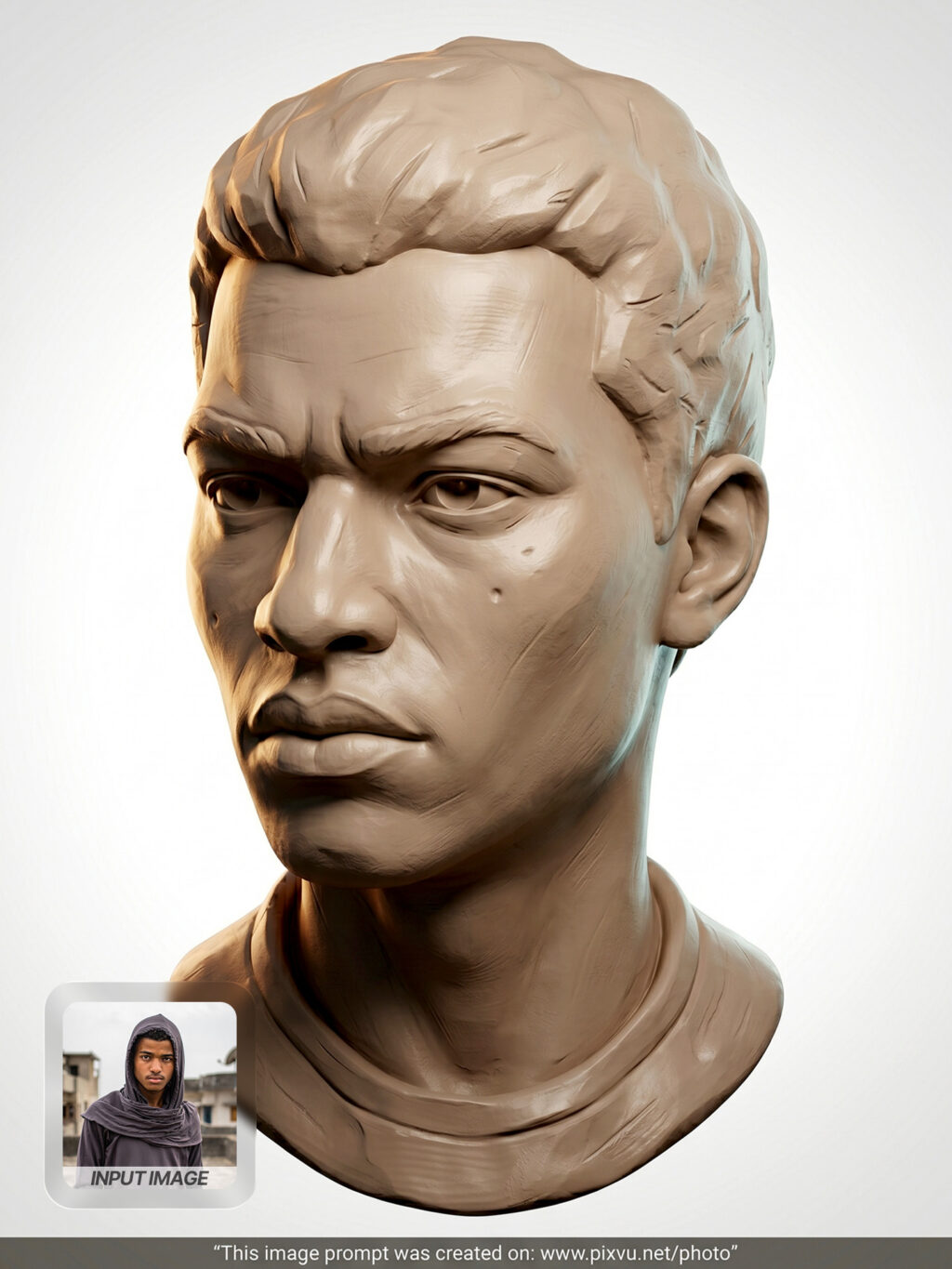 Clay Bust Sculpture Portrait AI Prompt For Gemini _Gemini-Example-3_