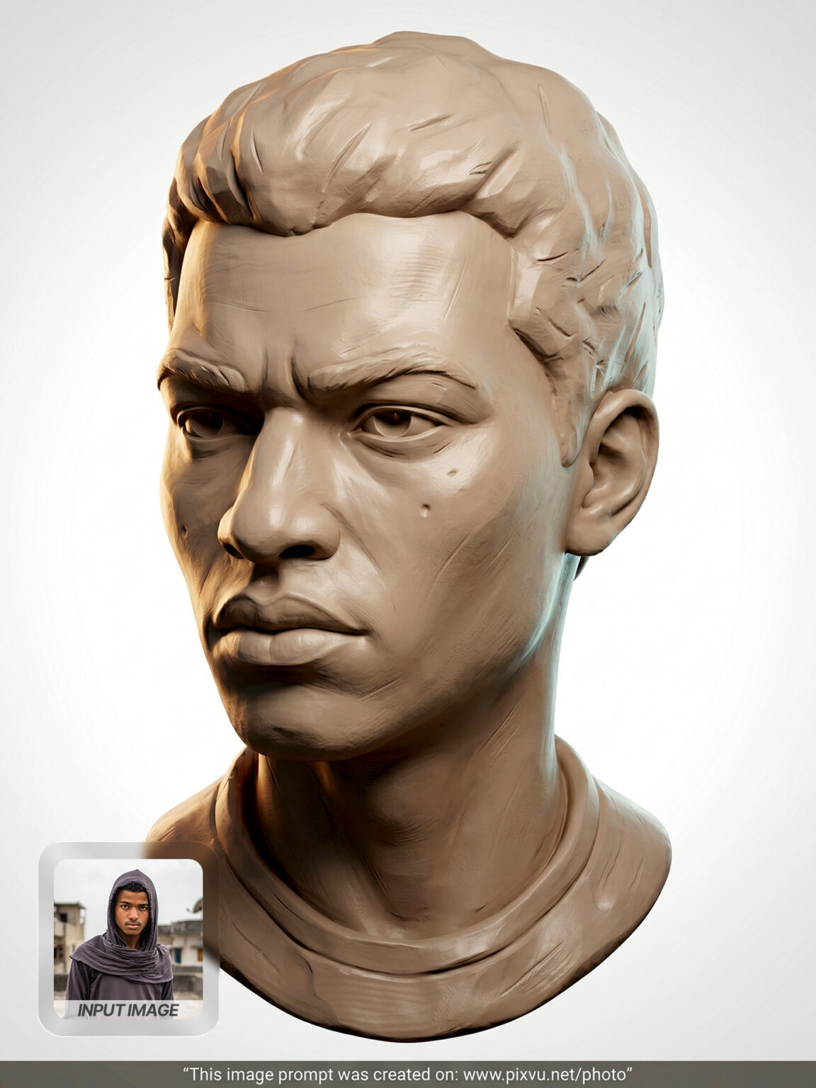 Clay Bust Sculpture Portrait AI Prompt For Gemini - Pixvu