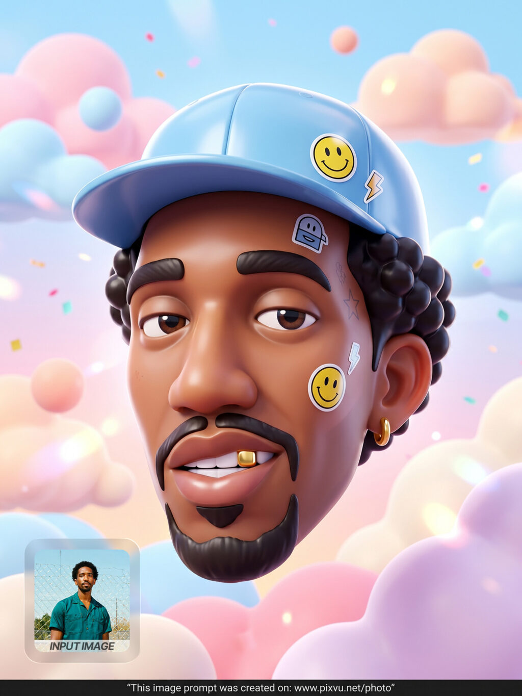 Free Floating 3D Cartoon Head Prompt For Gemini _Gemini-Example-3_