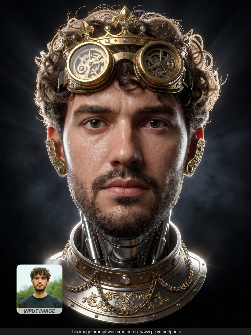 Steampunk Monarch 3D Headshot AI Prompt For Gemini _Gemini-Example-1_