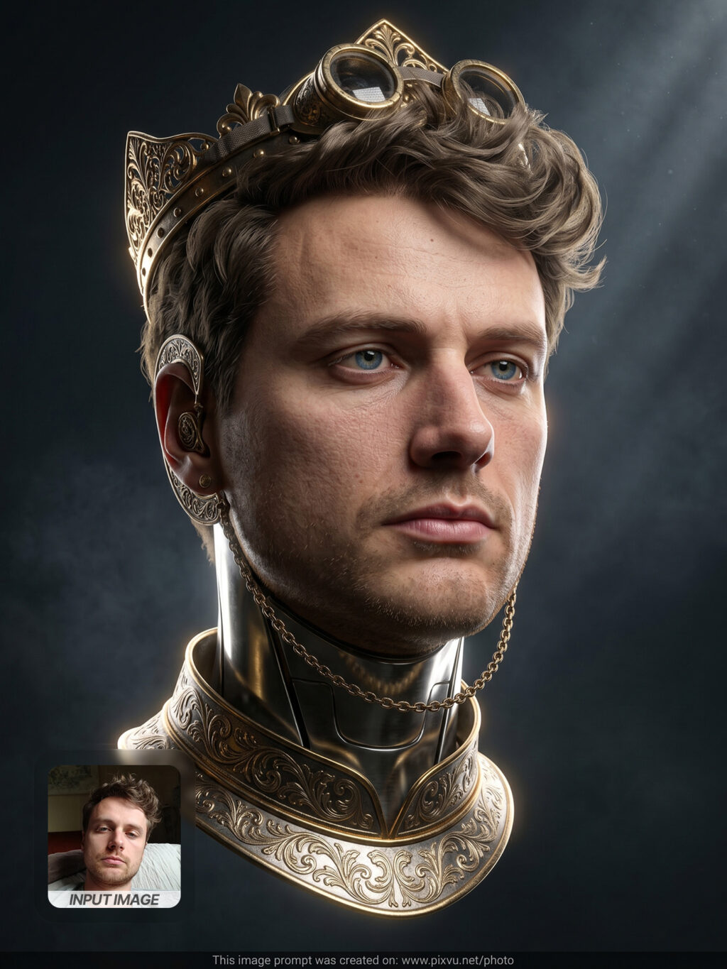 Steampunk Monarch 3D Headshot AI Prompt For Gemini _Gemini-Example-3_