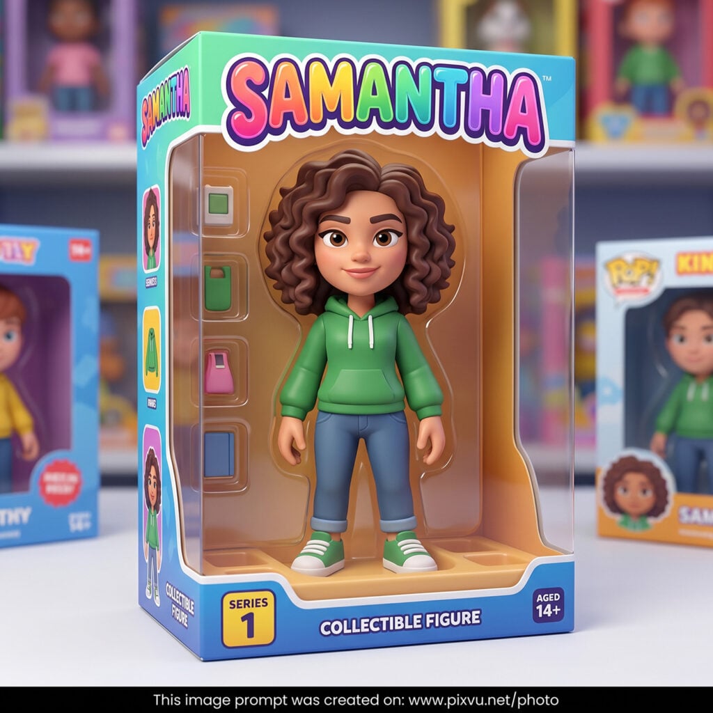 Stylized Collectible 3D Toy Figure Box AI Prompt _Gemini-Nano-Banana-2_