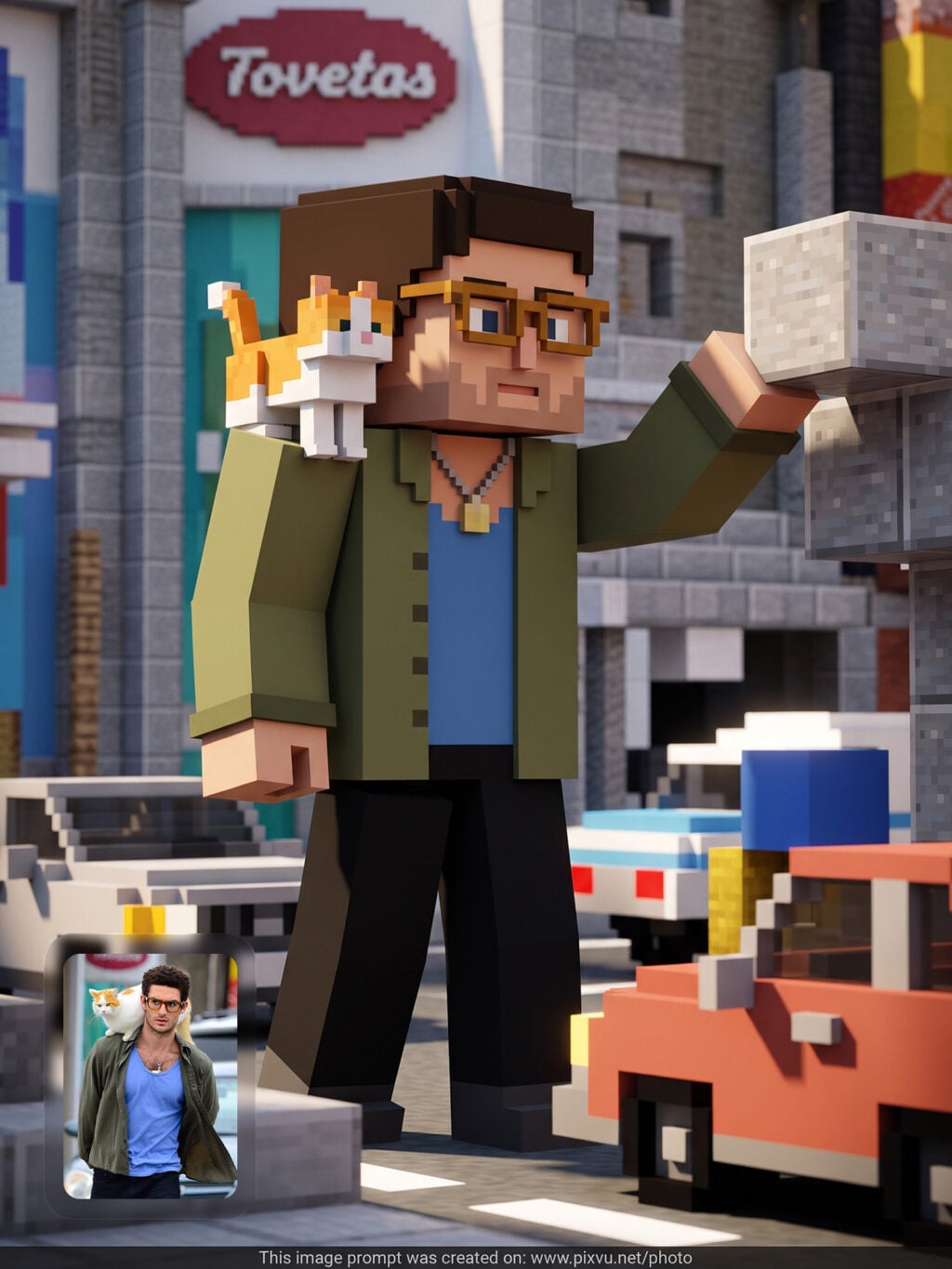Cinematic Minecraft Character Scene AI Prompt For Gemini _Gemini-Example-3_