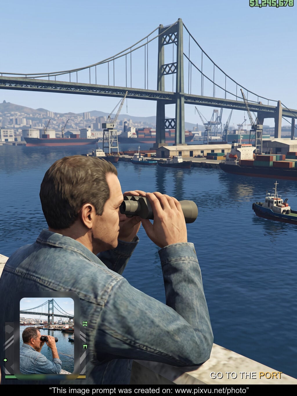 Classic GTA V Gameplay Screenshot Gemini AI Prompt _Gemini-Example-2_