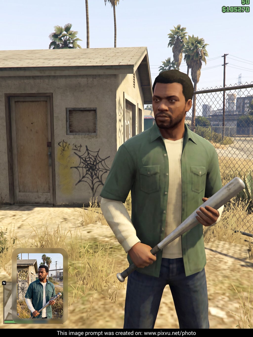 Classic GTA V Gameplay Screenshot Gemini AI Prompt _Gemini-Example-3_