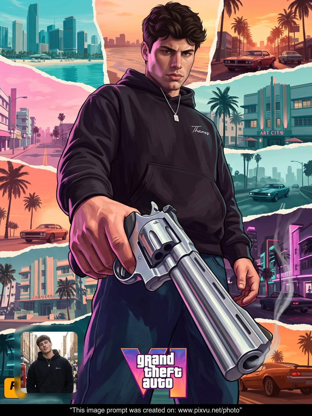 Collage GTA VI Hero Poster Gemini AI Prompt _Gemini-Example-2_