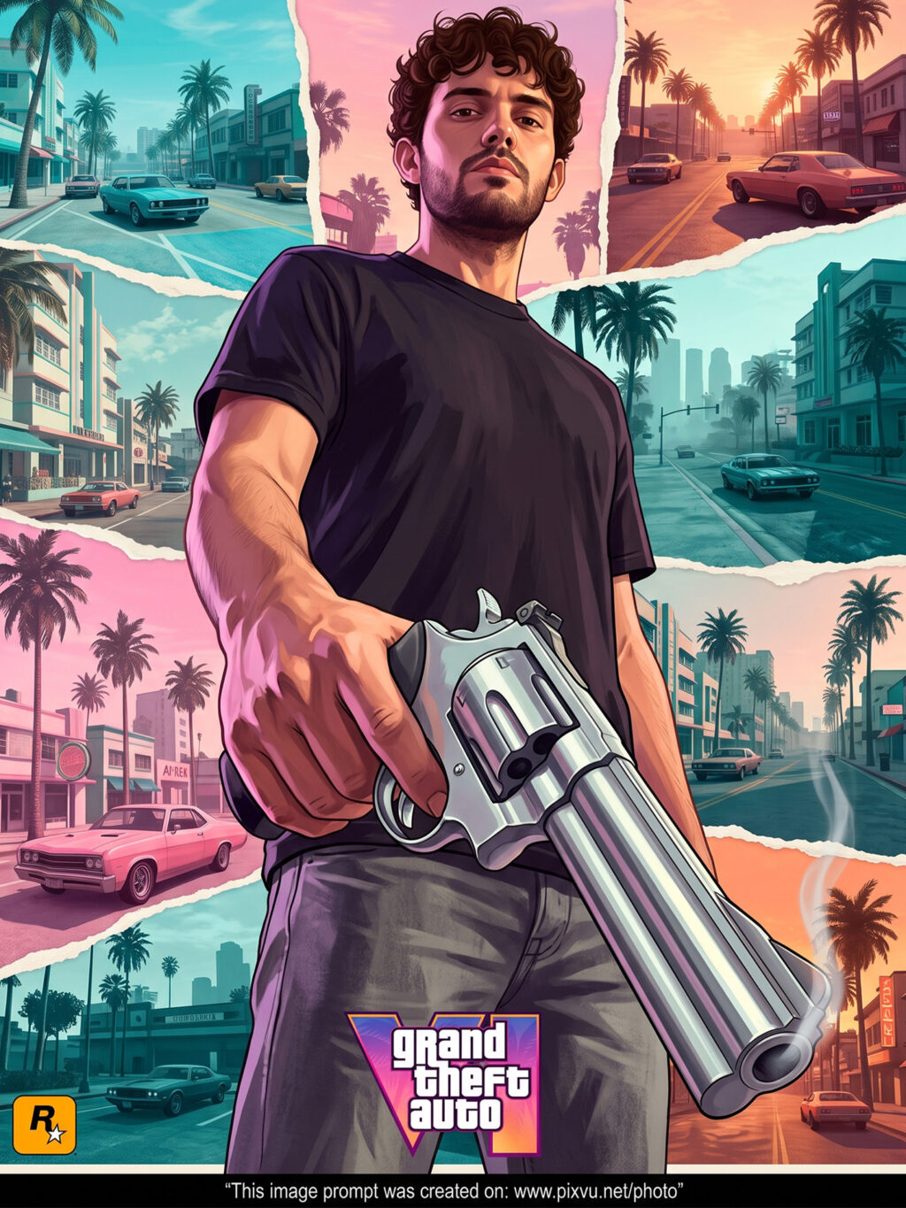 Collage GTA VI Hero Poster Gemini AI Prompt _Gemini-Nano-Banana-2_