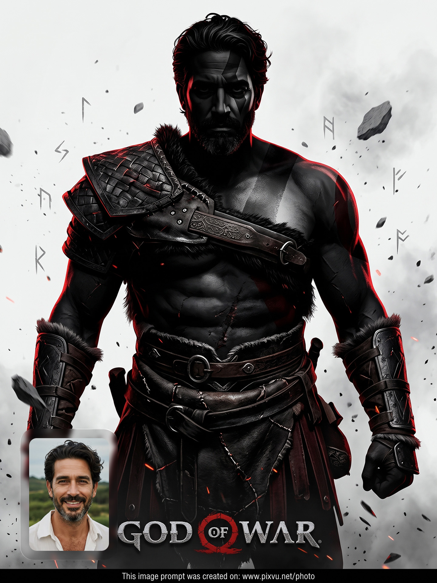 Dark God of War Poster Gemini AI Prompt