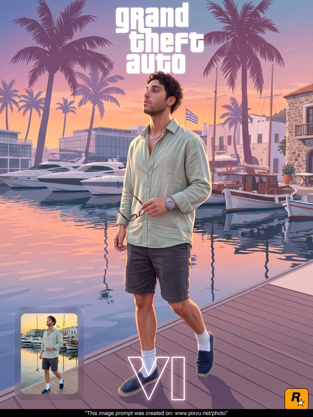 GTA VI Digital Painting Poster Gemini AI Prompt _Gemini-Example-2_