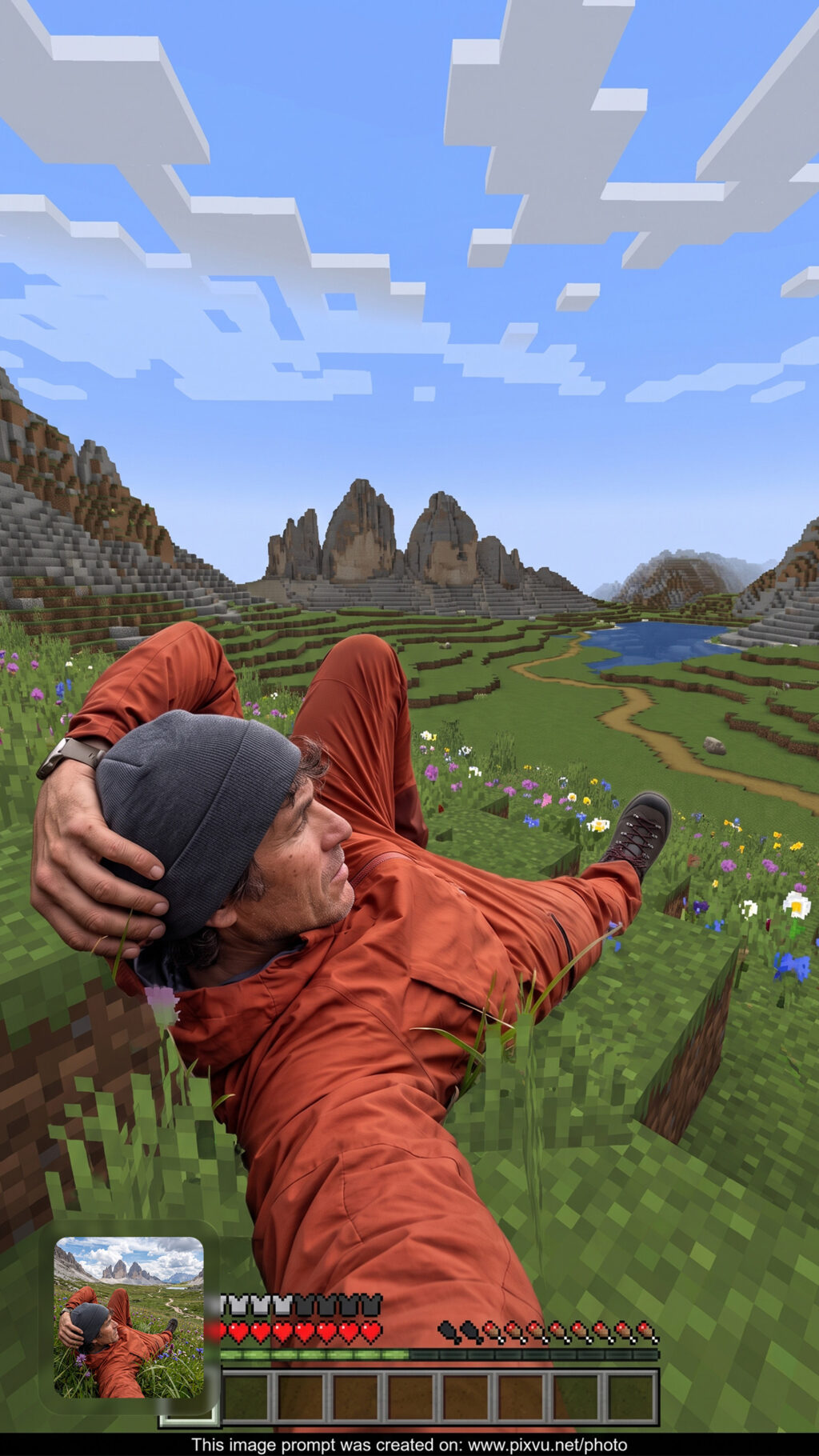 Mixed Style Minecraft Environment AI Prompt For Gemini _Gemini-Example-3_