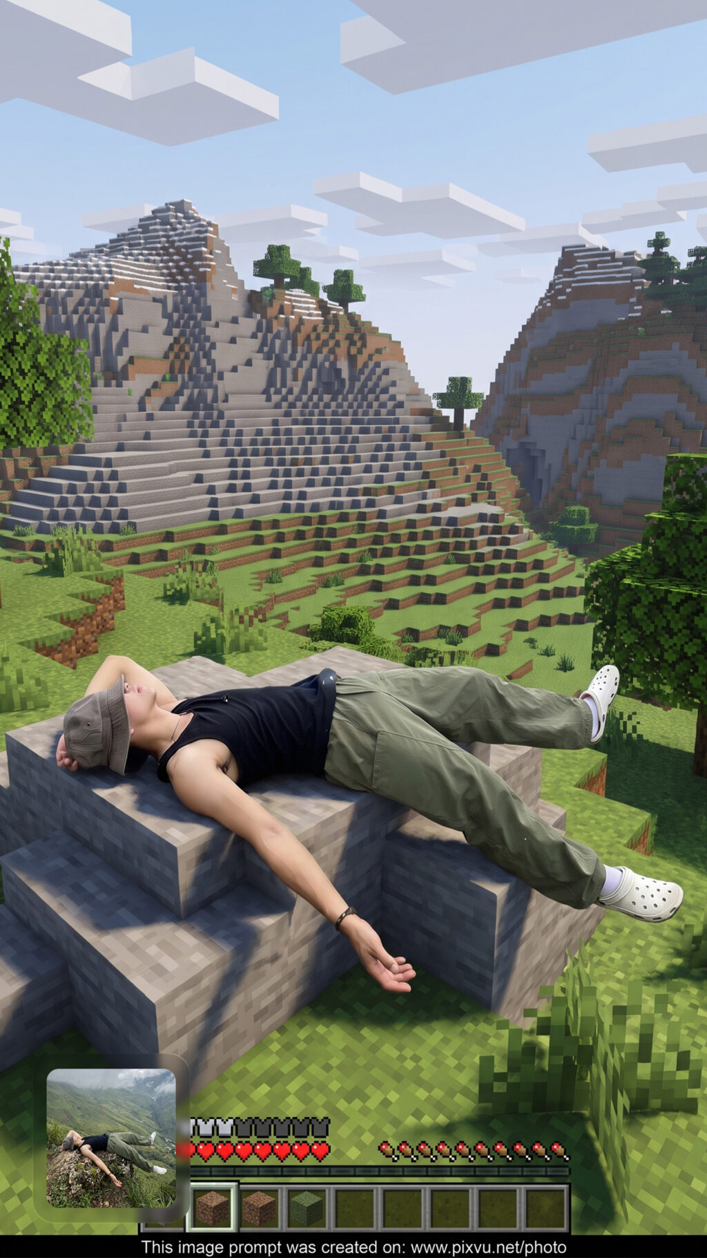 Mixed Style Minecraft Environment AI Prompt For Gemini _Gemini-Example-4_