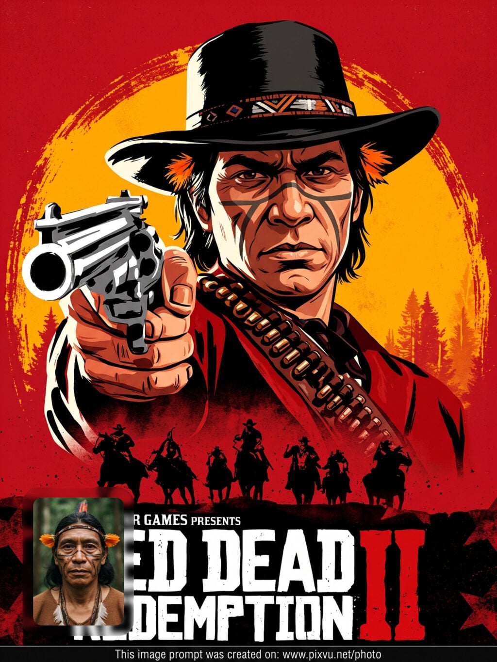 Official Red Dead Redemption Poster Gemini AI Prompt _Gemini-Example-4_