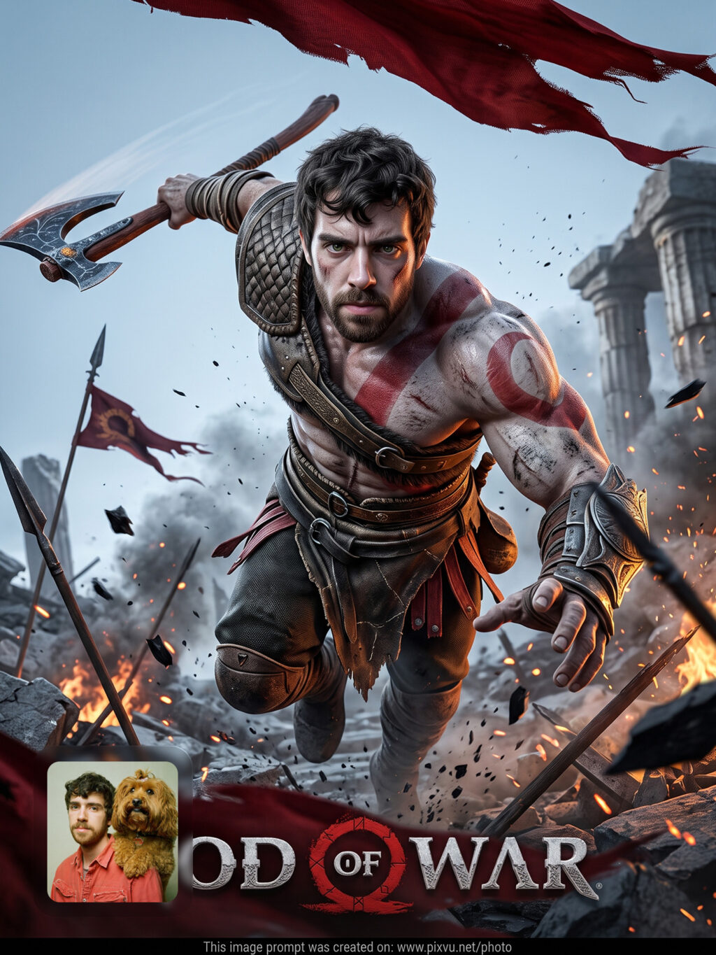 Realistic God of War Poster Gemini AI Prompt _Gemini-Example-2_
