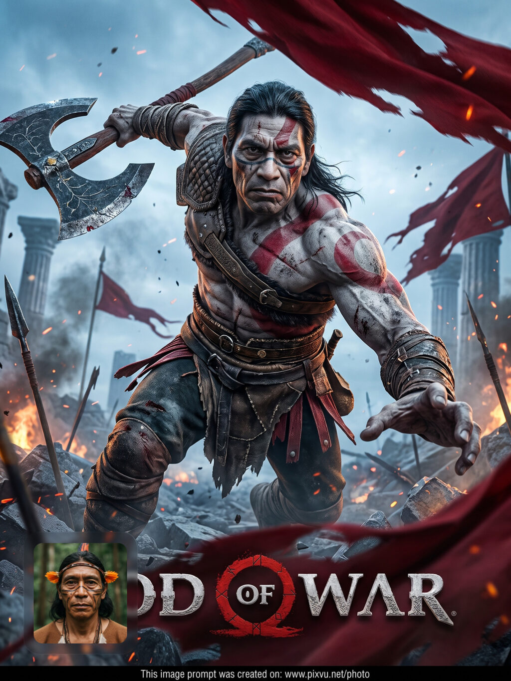 Realistic God of War Poster Gemini AI Prompt _Gemini-Example-3_